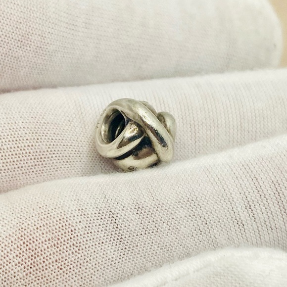 EUC Pandora 790328CCZ Sterling Silver Swirl w/ Champagne Zirconia - RARE - Picture 6 of 11